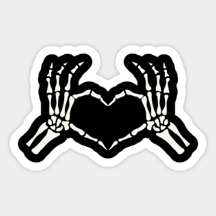 Skeleton Hands Heart Halloween Sticker